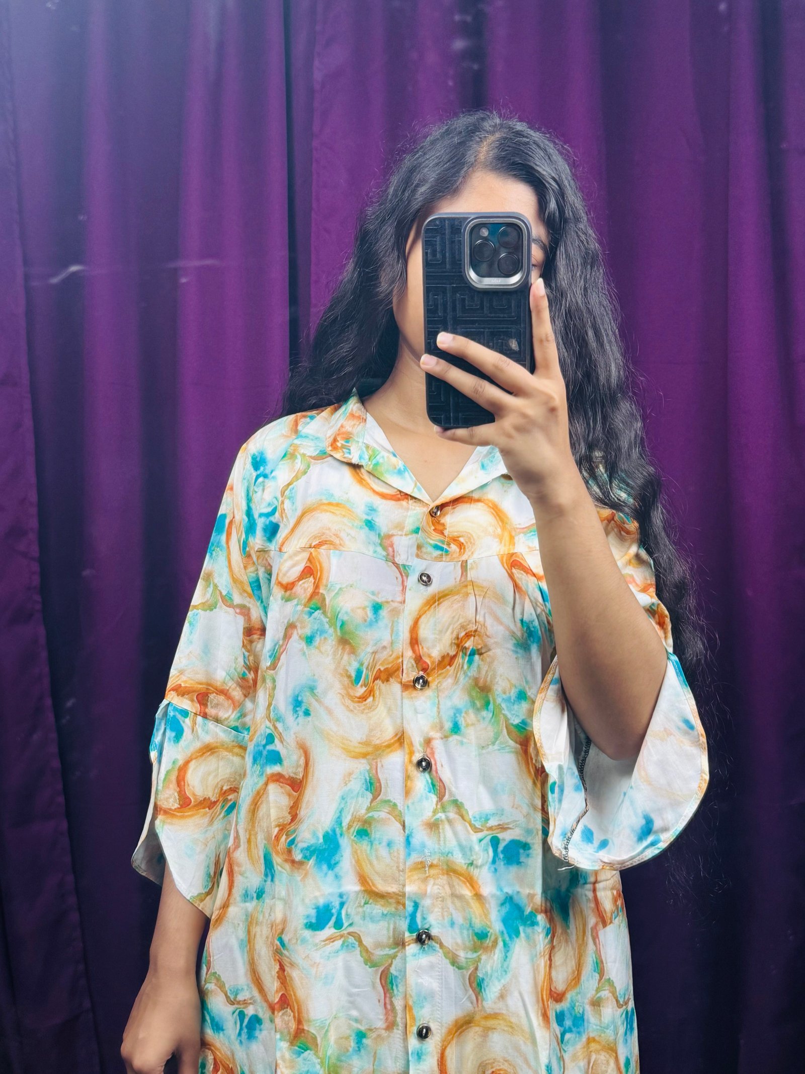 Aurarem Premium China Linen Floral Print Co-Ord Set — Dresses — Dhaka, Bangladesh | AURAREM — view 2