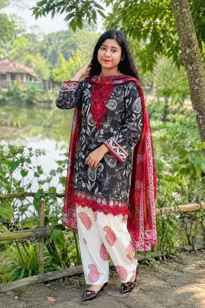 PK-Inspired Premium Embroidered 3-Piece Set — Dresses — Dhaka, Bangladesh | AURAREM — view 2