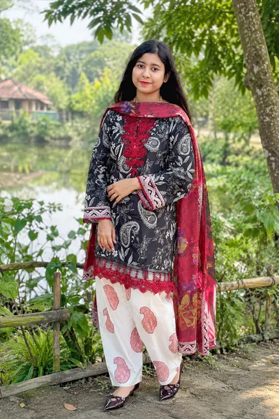PK-Inspired Premium Embroidered 3-Piece Set — Dresses — Dhaka, Bangladesh | AURAREM — view 4