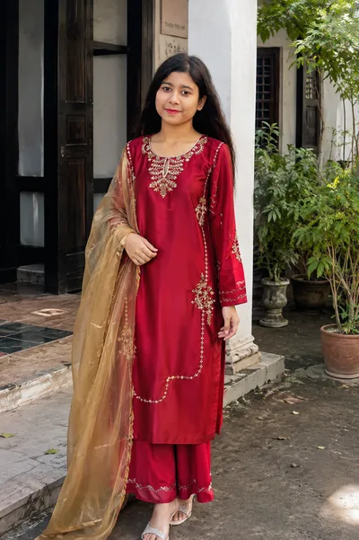 Premium PK-Inspired Sapphire Karchupi 3PC Set — Dresses — Dhaka, Bangladesh | AURAREM — view 2
