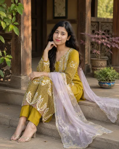 Premium Cotton Embroidered 3-Piece Set — Dresses — Dhaka, Bangladesh | AURAREM — view 2