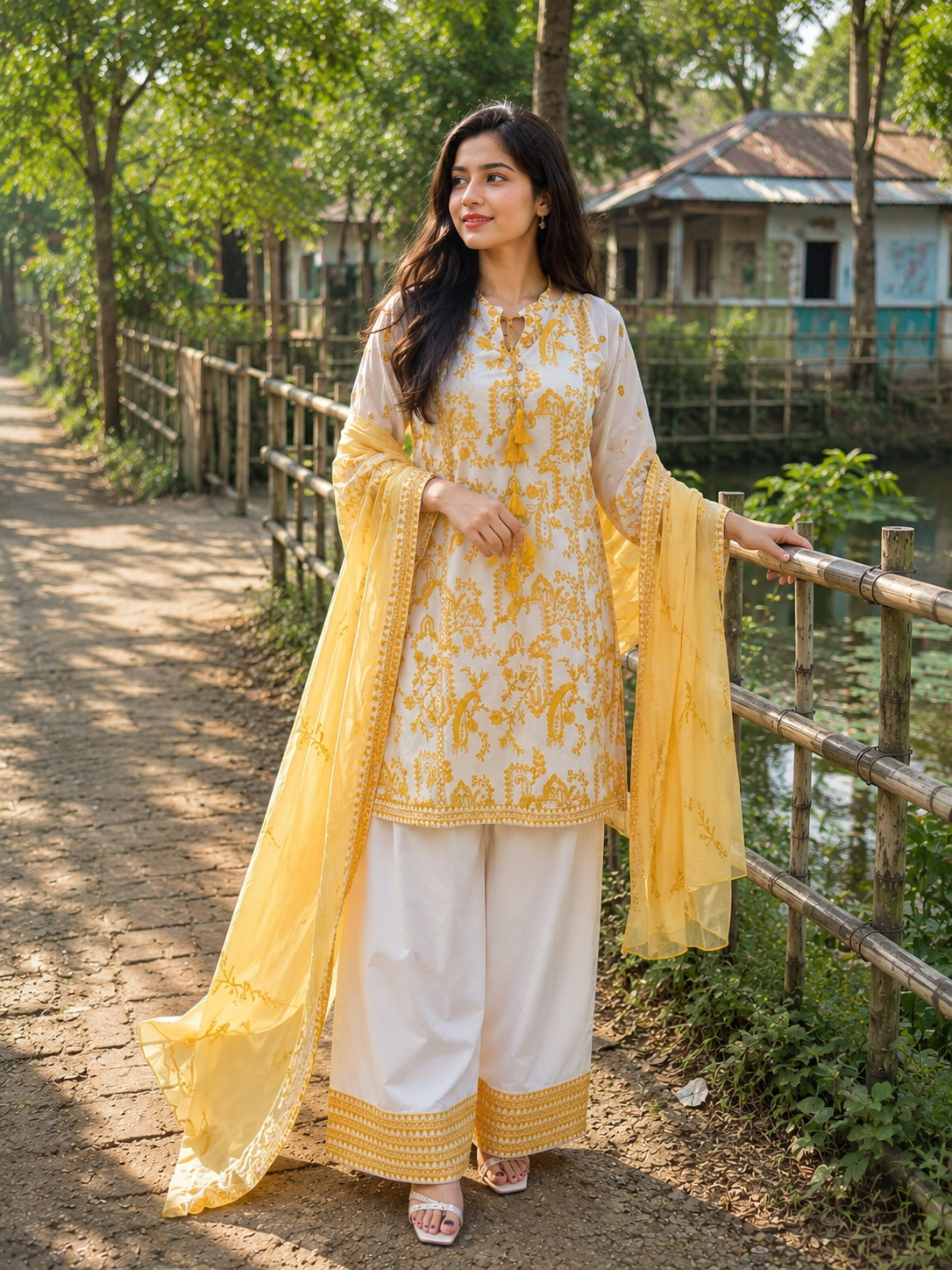 Aurarem | Premium Cotton 3-Piece — Dresses — Dhaka, Bangladesh | AURAREM