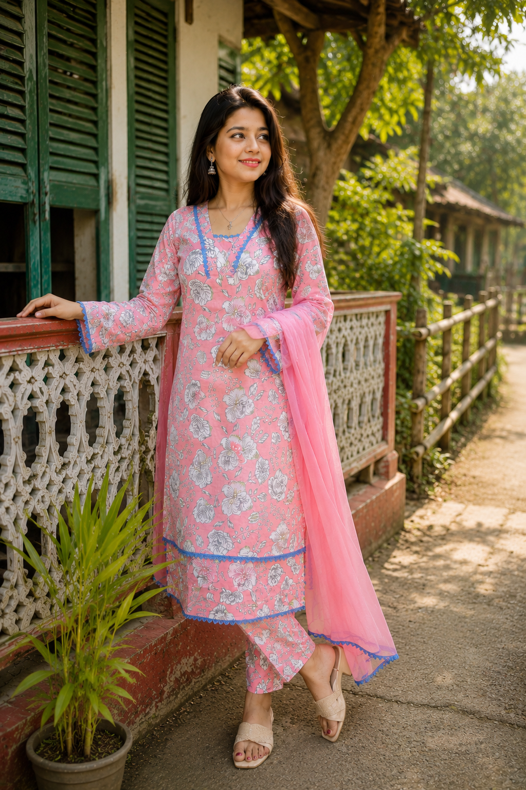 Elegant Floral 3-Piece Set — Dresses — Dhaka, Bangladesh | AURAREM